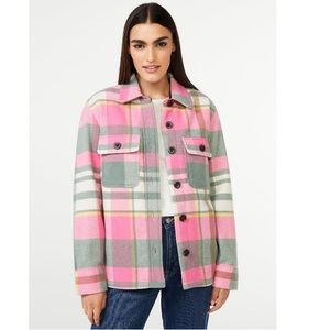 Free Assembly Womens Wool Blend / Flannel look Jacket
